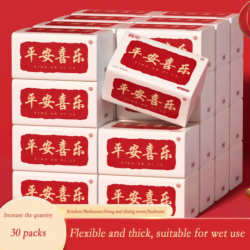 30 large packs of toilet paper can be wet water pliable log affordable pack tissues napkins 5 layer thickened embossed