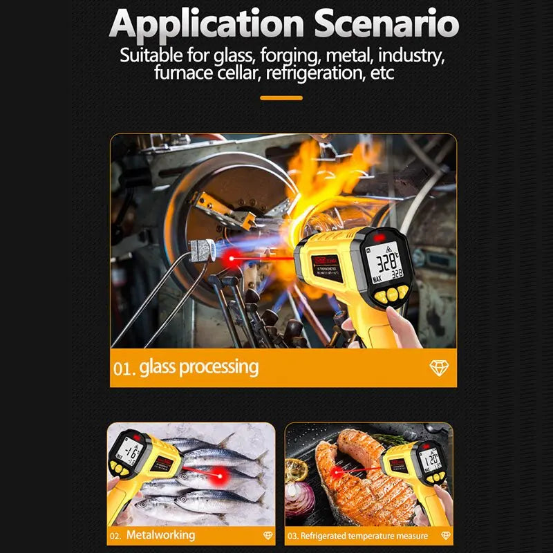 Digital Infrared Thermometer -50~600°C | Non-Contact Laser Temperature Gun Pyrometer