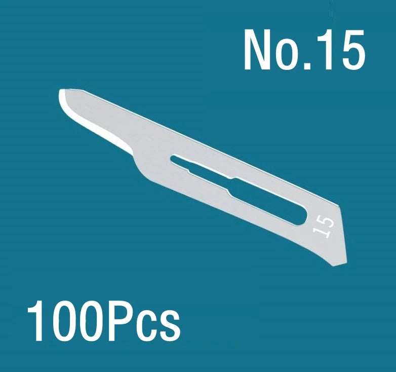 100Pcs Surgical Scalpel Blades Set - Sterilized Medical Grade Blades with Handle for Precision Cutting