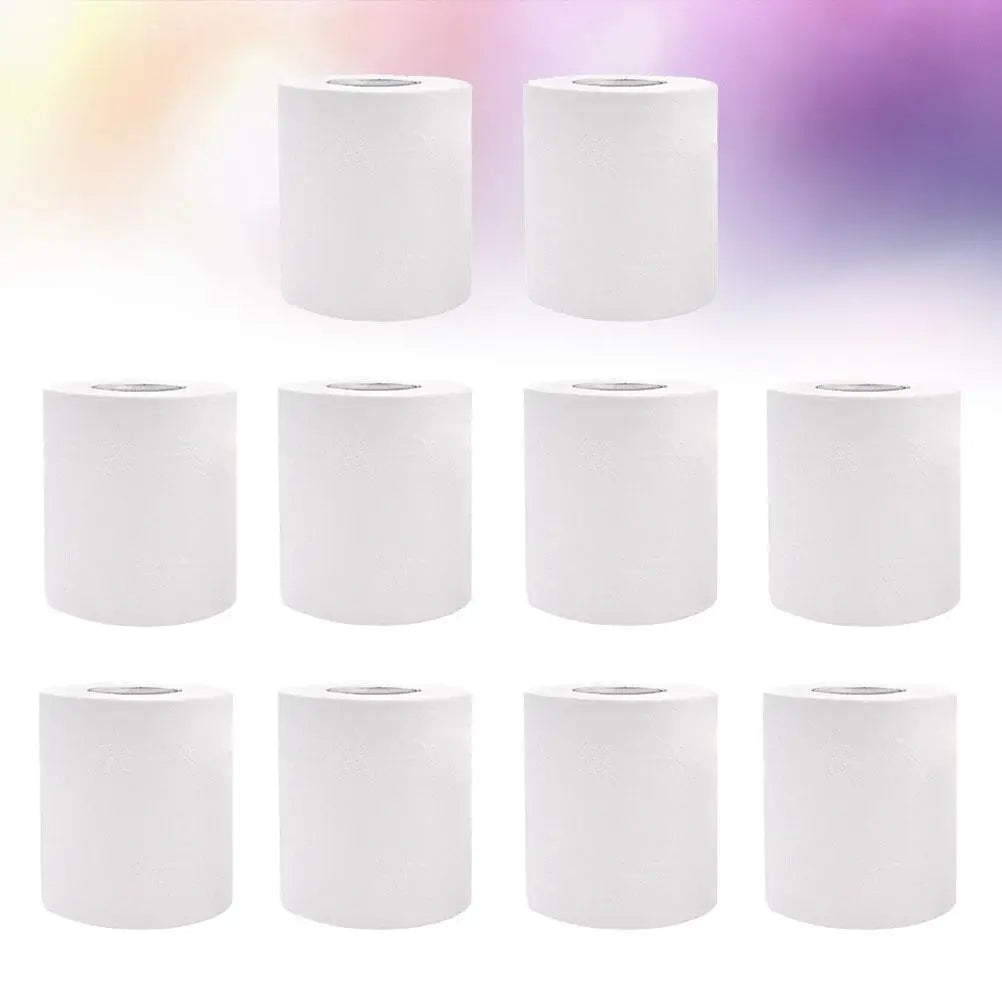10 Rolls Toilet Paper Wood Pulp Soft Absorbent Environmentally Friendly Recycled Paper Home Use No Fluorescent Dye Small Rolls