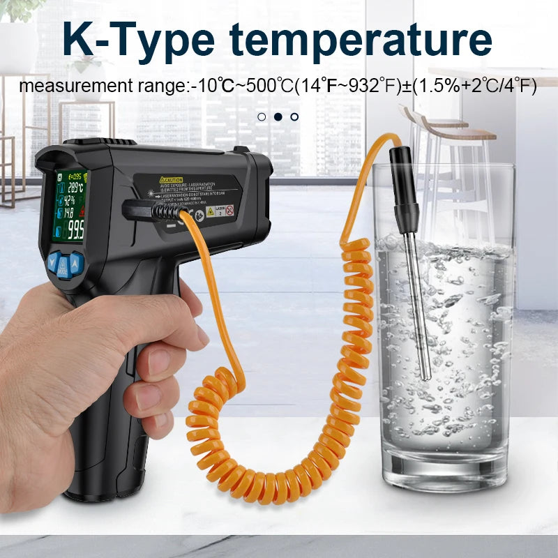 Mestek Digital Infrared Thermometer -50°C to 800°C Non-Contact Laser Temperature Gun