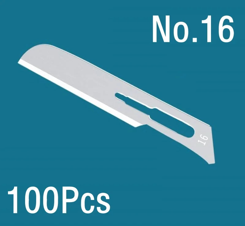 100Pcs Surgical Scalpel Blades Set - Sterilized Medical Grade Blades with Handle for Precision Cutting