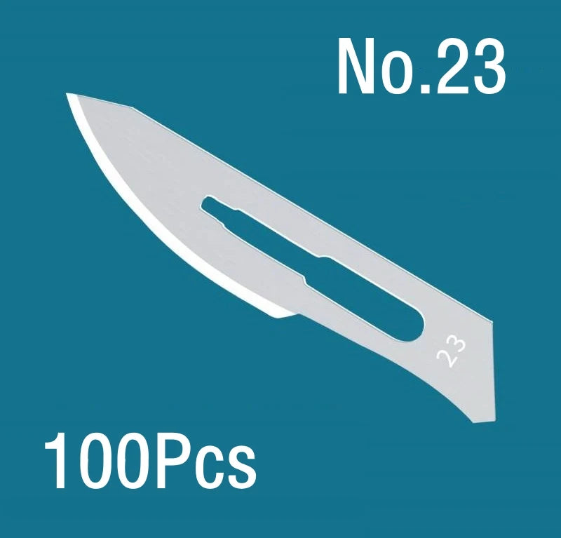 100Pcs Surgical Scalpel Blades Set - Sterilized Medical Grade Blades with Handle for Precision Cutting