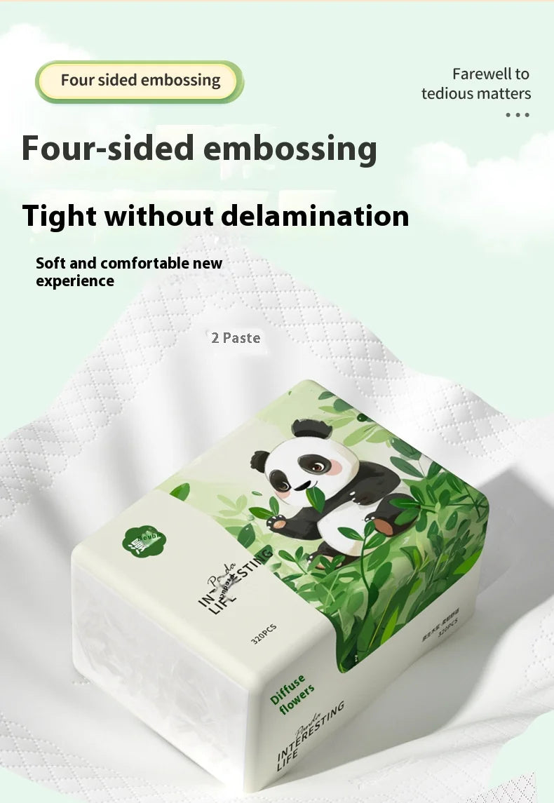 10 Packs of Household Napkins 320 Sheets of Thickened Affordable Load Facial Tissue Paper Logs Clean and Soft Toilet Paper