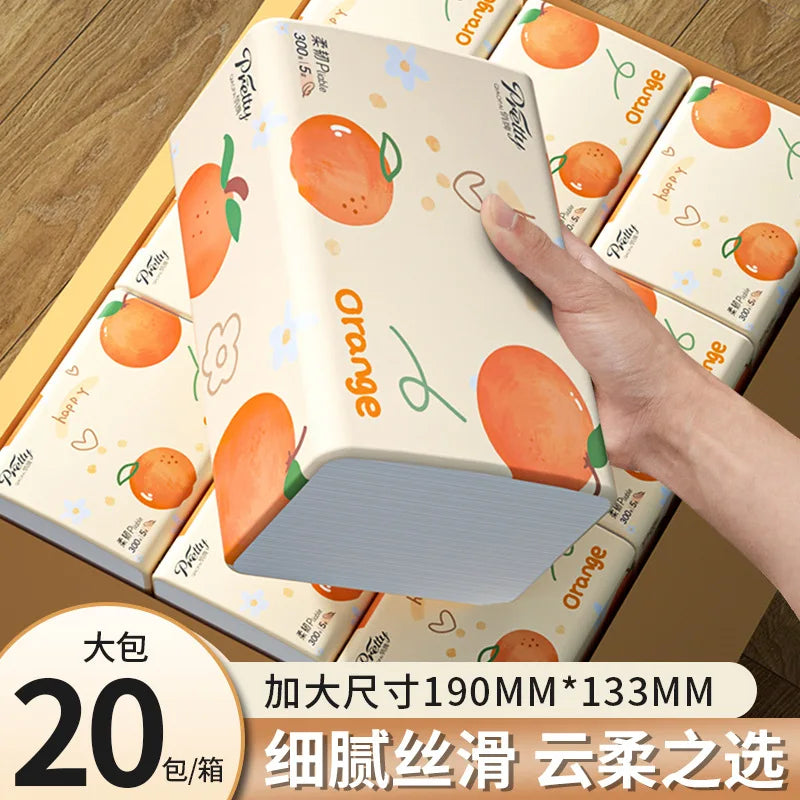 20-Pack Virgin Wood Pulp Tissue Paper - Premium Facial Tissues for Car, Home & Living Room | Soft Household Napkins