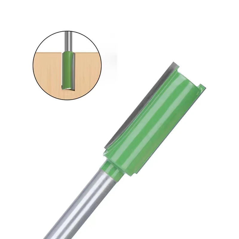 Tungsten Carbide Router Bits 1/4" 6mm Shank - Single & Double Flute Straight Milling Cutter Set