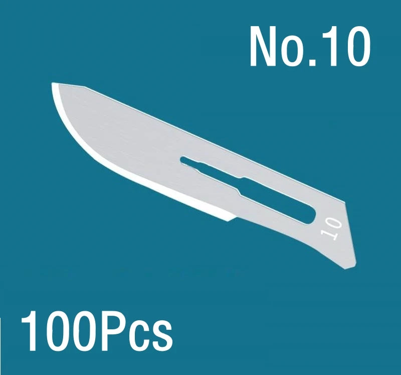 100Pcs Surgical Scalpel Blades Set - Sterilized Medical Grade Blades with Handle for Precision Cutting