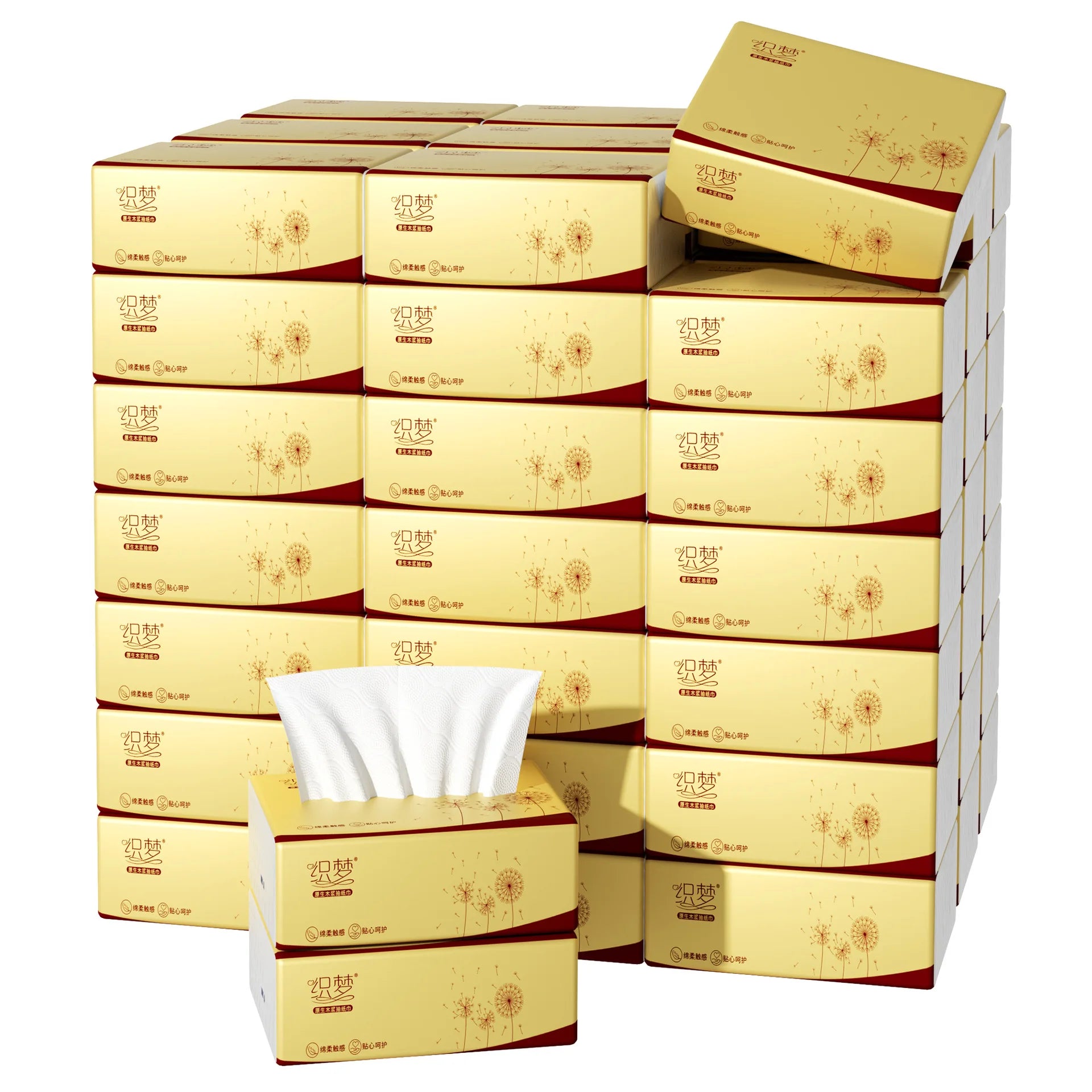 10-40 Small Packs Of Wood Pulp Paper, 4 Layers Thick, 160 Sheets/pack, 40 Packs/pack, Napkins, Tissue Paper, Toilet Paper
