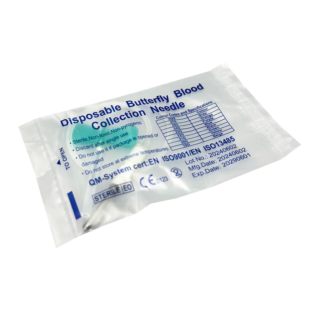 Disposable Butterfly Blood Collection Needles 50pcs - Veterinary Phlebotomy Supplies for Dogs & Cats