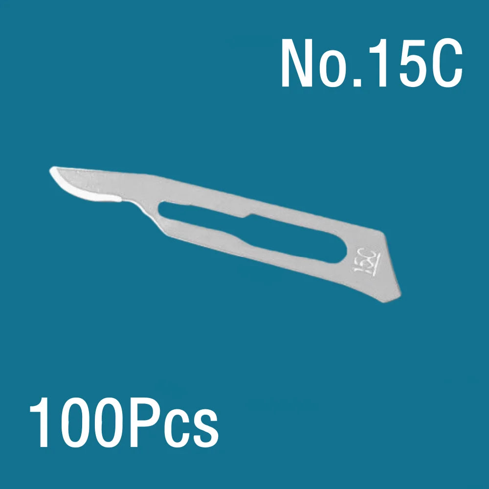 100Pcs Surgical Scalpel Blades Set - Sterilized Medical Grade Blades with Handle for Precision Cutting