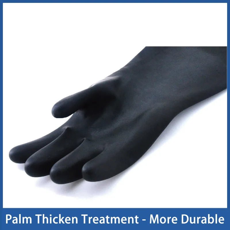 Heavy Duty Chemical Resistant Rubber Gloves - 14-22 Inch Industrial Safety Gloves