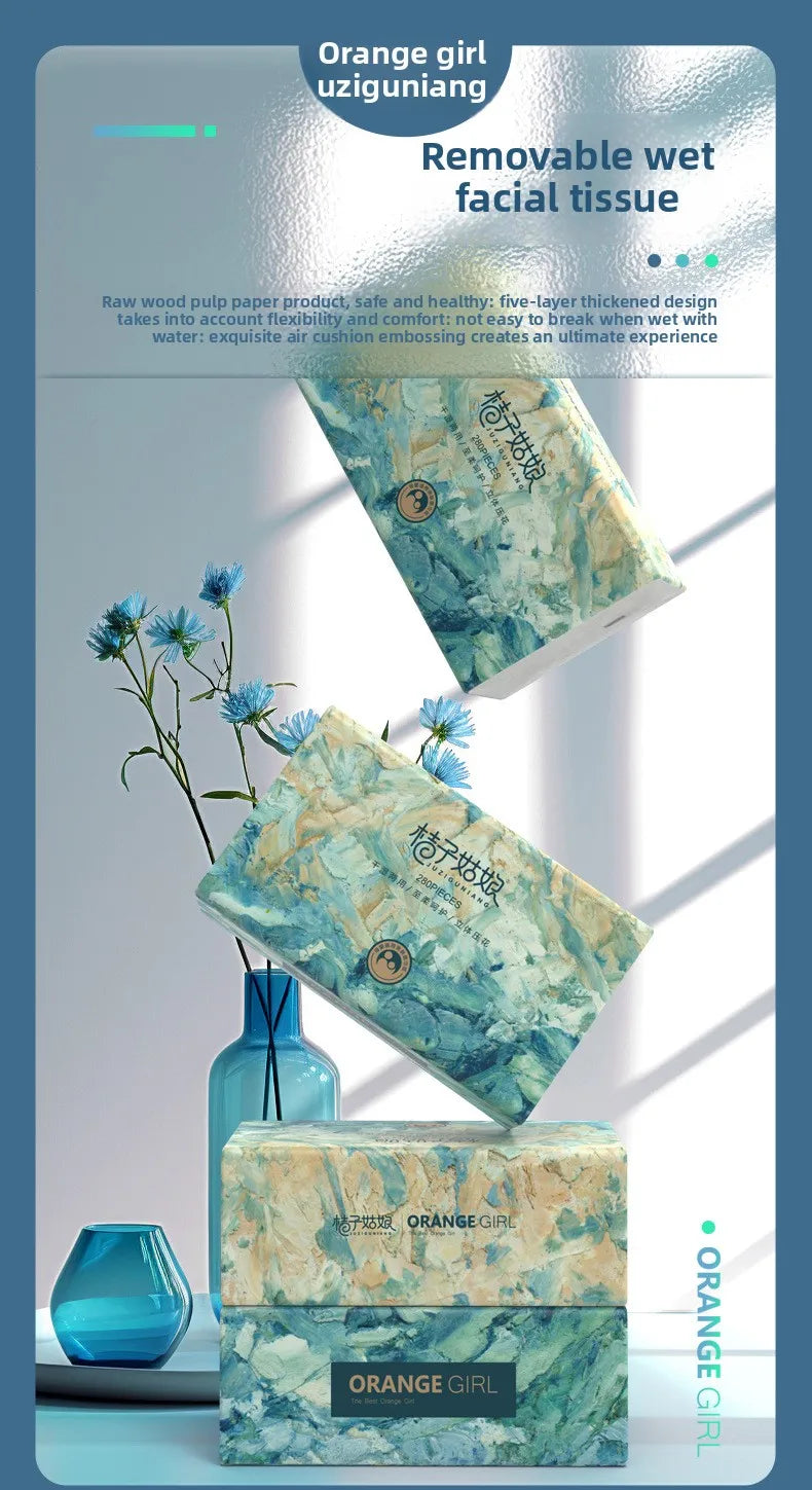 12 Packs, 1 Carton; Household Toilet Paper; Medium Pack Toilet Paper; Kleenex; Napkin; 1 Pack With 280 Draws