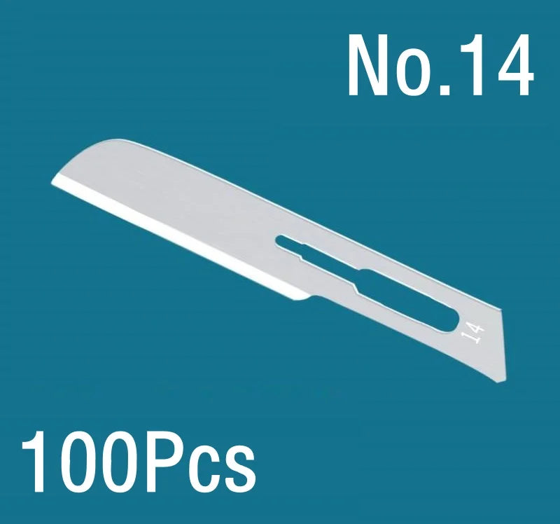 100Pcs Surgical Scalpel Blades Set - Sterilized Medical Grade Blades with Handle for Precision Cutting