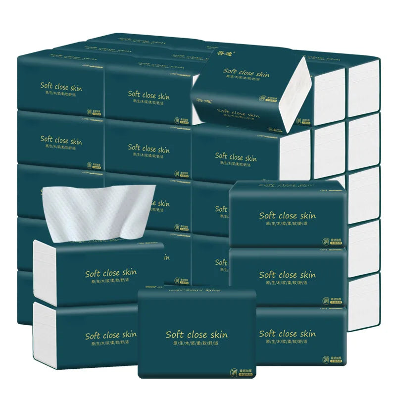 300 Large Bags 4/5 Layers Thick Portable Hand Wipes Toilet Paper for Household Storage - Bulk Tissue Paper