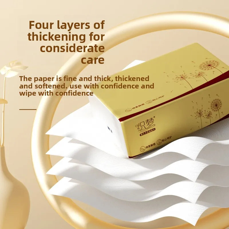 10-40 Small Packs Of Wood Pulp Paper, 4 Layers Thick, 160 Sheets/pack, 40 Packs/pack, Napkins, Tissue Paper, Toilet Paper