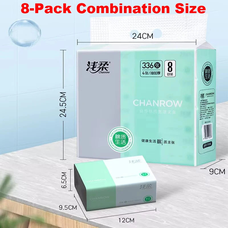 300pcs/pack Toilet Paper 4 Layers Thickened Wettable Facial Tissue Kitchen Napkins Handkerchiefs Disposable Tissue Paper