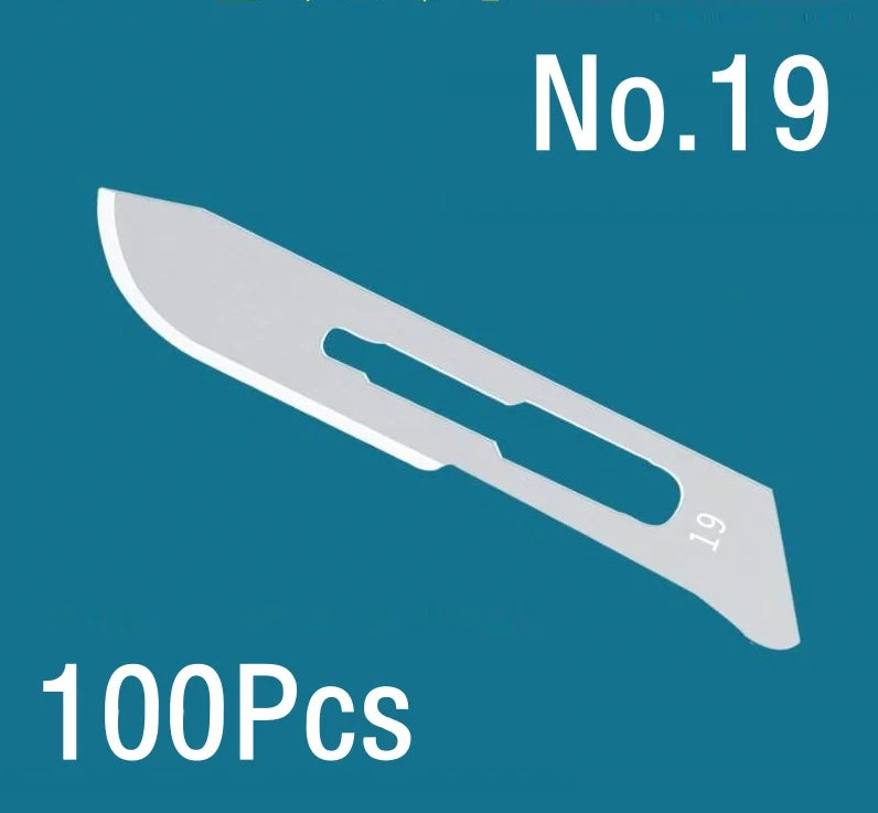100Pcs Surgical Scalpel Blades Set - Sterilized Medical Grade Blades with Handle for Precision Cutting