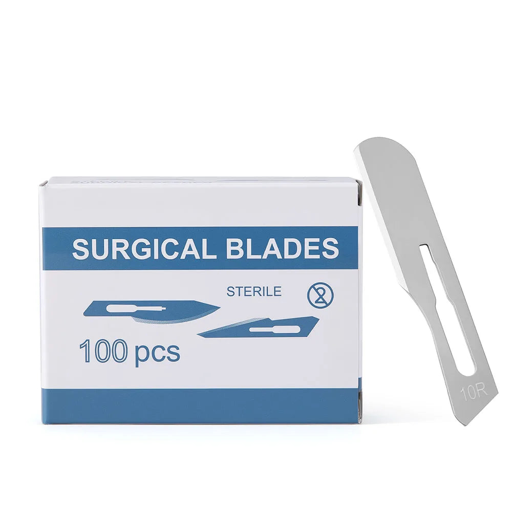 Sterile Surgical Scalpel Blades 100pcs - Carbon Steel #10 #11 #15 - AZDENT Medical Grade