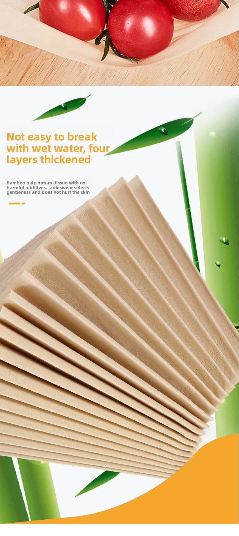 10-50 Packs, Four-layer Thickened, Bamboo Pulp Tissue Paper, 240 Sheets/pack, 60 Sheets/pack, Toilet Paper And Facial Tissue