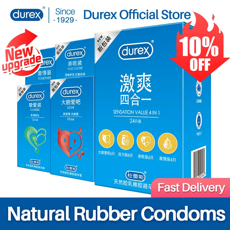 Durex Sensation Value Pack - 4 Types Natural Latex Condoms Variety Pack