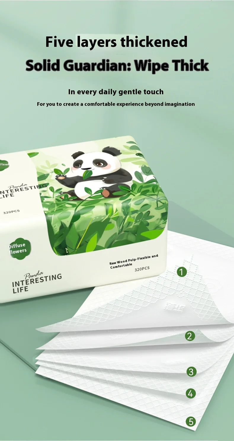 10 Packs of Household Napkins 320 Sheets of Thickened Affordable Load Facial Tissue Paper Logs Clean and Soft Toilet Paper