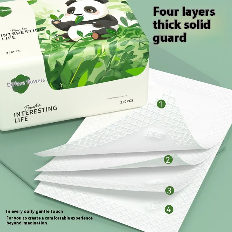 10 Packs of Household Napkins 320 Sheets of Thickened Affordable Load Facial Tissue Paper Logs Clean and Soft Toilet Paper