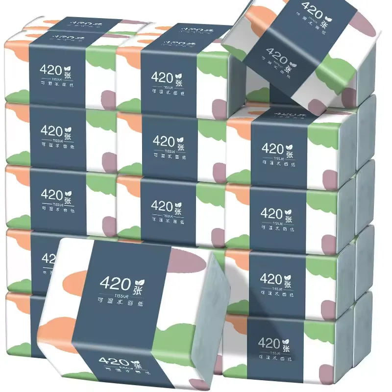 1-12 Packs Wholesale Eco Friendly Portable No Fluorescent Virgin Wooden Pulp Tissue Soft Comfortable 5 Ply Facial Tissue Paper