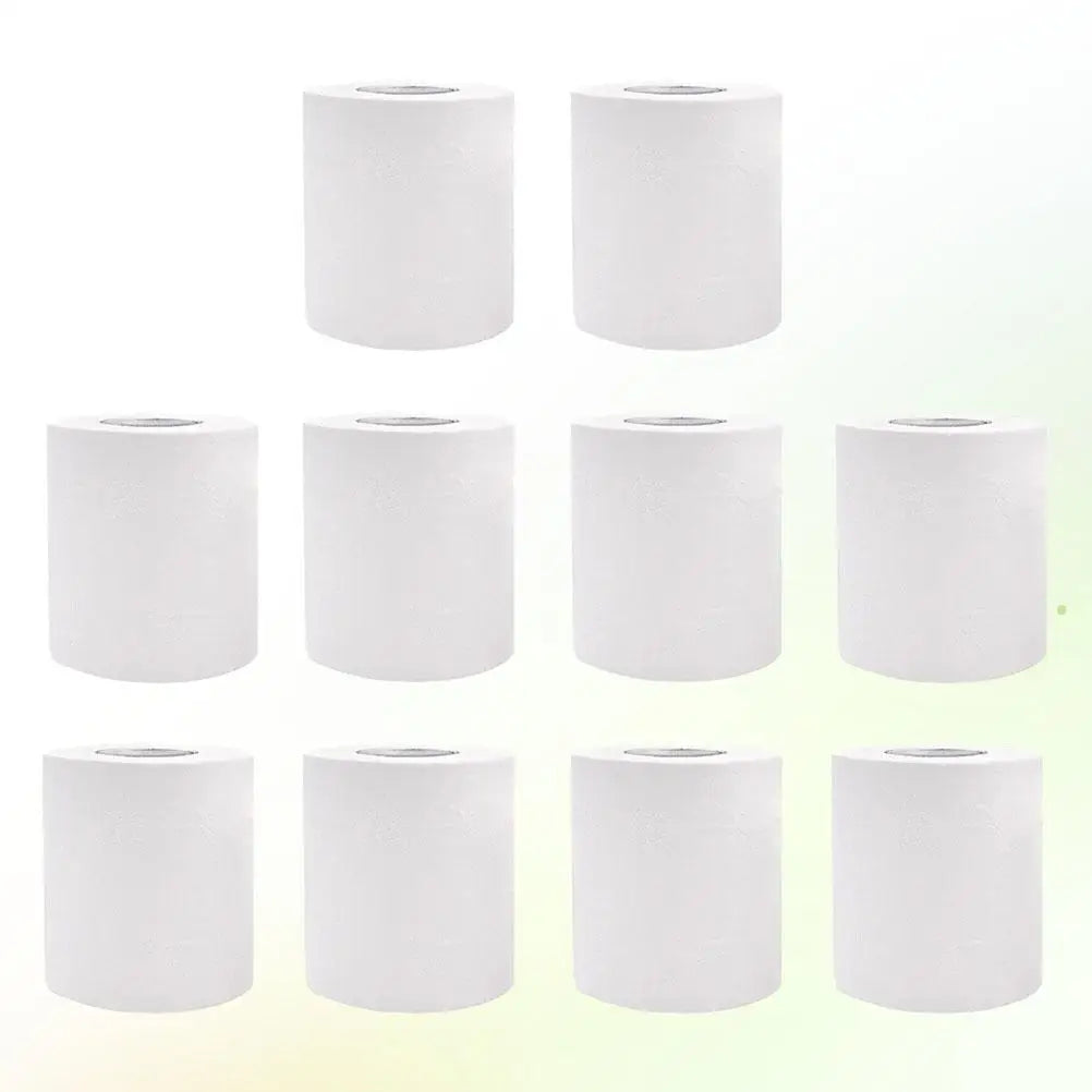 10 Rolls Toilet Paper Wood Pulp Soft Absorbent Environmentally Friendly Recycled Paper Home Use No Fluorescent Dye Small Rolls