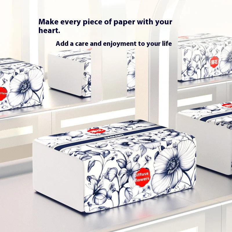 Chinese Style Drawer Tissues - 400 Sheets Thickened Facial Tissue | 8-Pack