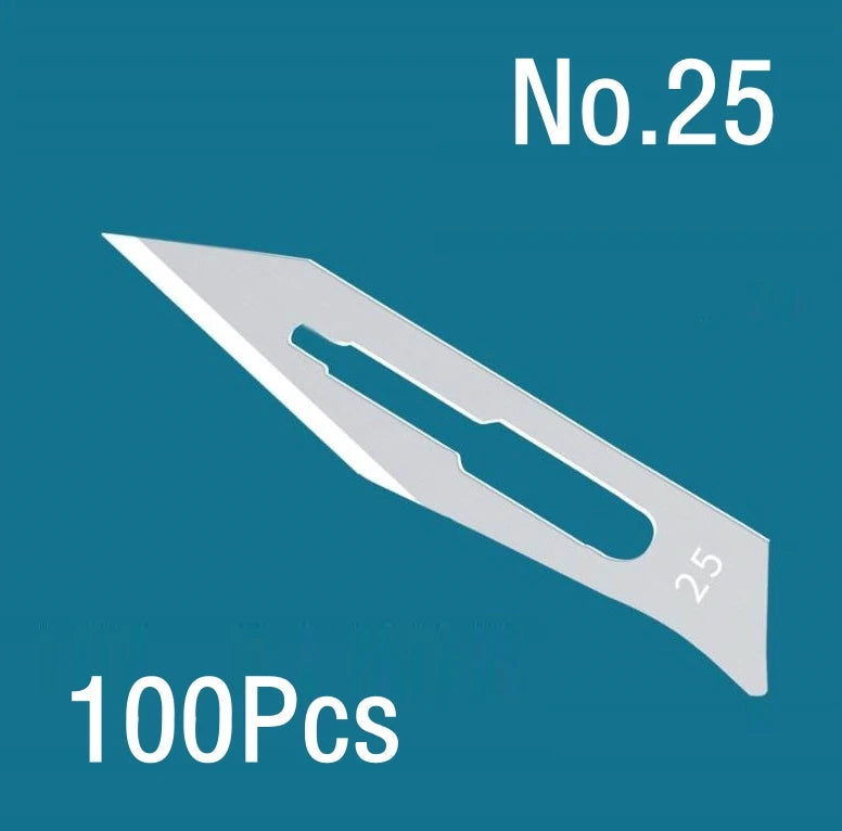 100Pcs Surgical Scalpel Blades Set - Sterilized Medical Grade Blades with Handle for Precision Cutting