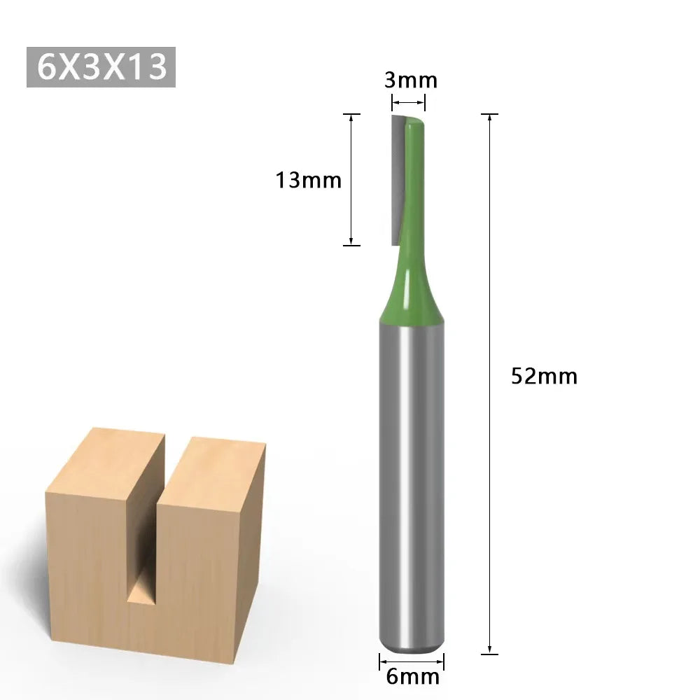Tungsten Carbide Router Bits 1/4" 6mm Shank - Single & Double Flute Straight Milling Cutter Set