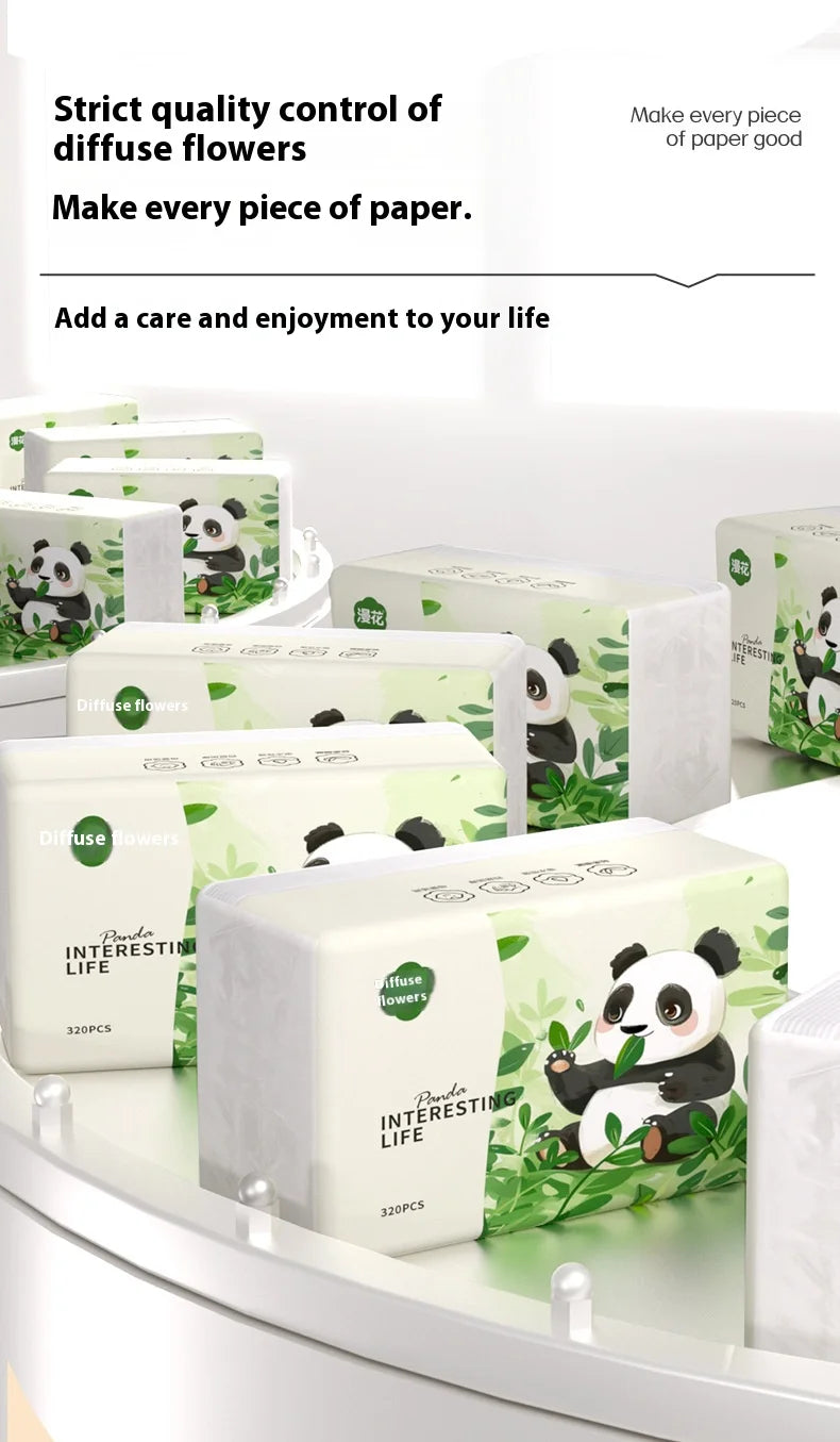 10 Packs of Household Napkins 320 Sheets of Thickened Affordable Load Facial Tissue Paper Logs Clean and Soft Toilet Paper