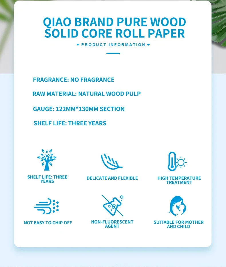 12 Rolls of Full Box of Roll Paper Five Layers of Thickened Core Roll Toilet Paper Toilet Paper