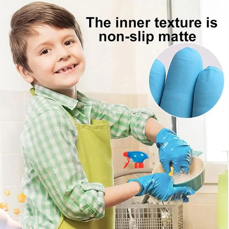 Kids Disposable Nitrile Gloves - Powder Free Latex Free for Cleaning Crafting Painting Gardening