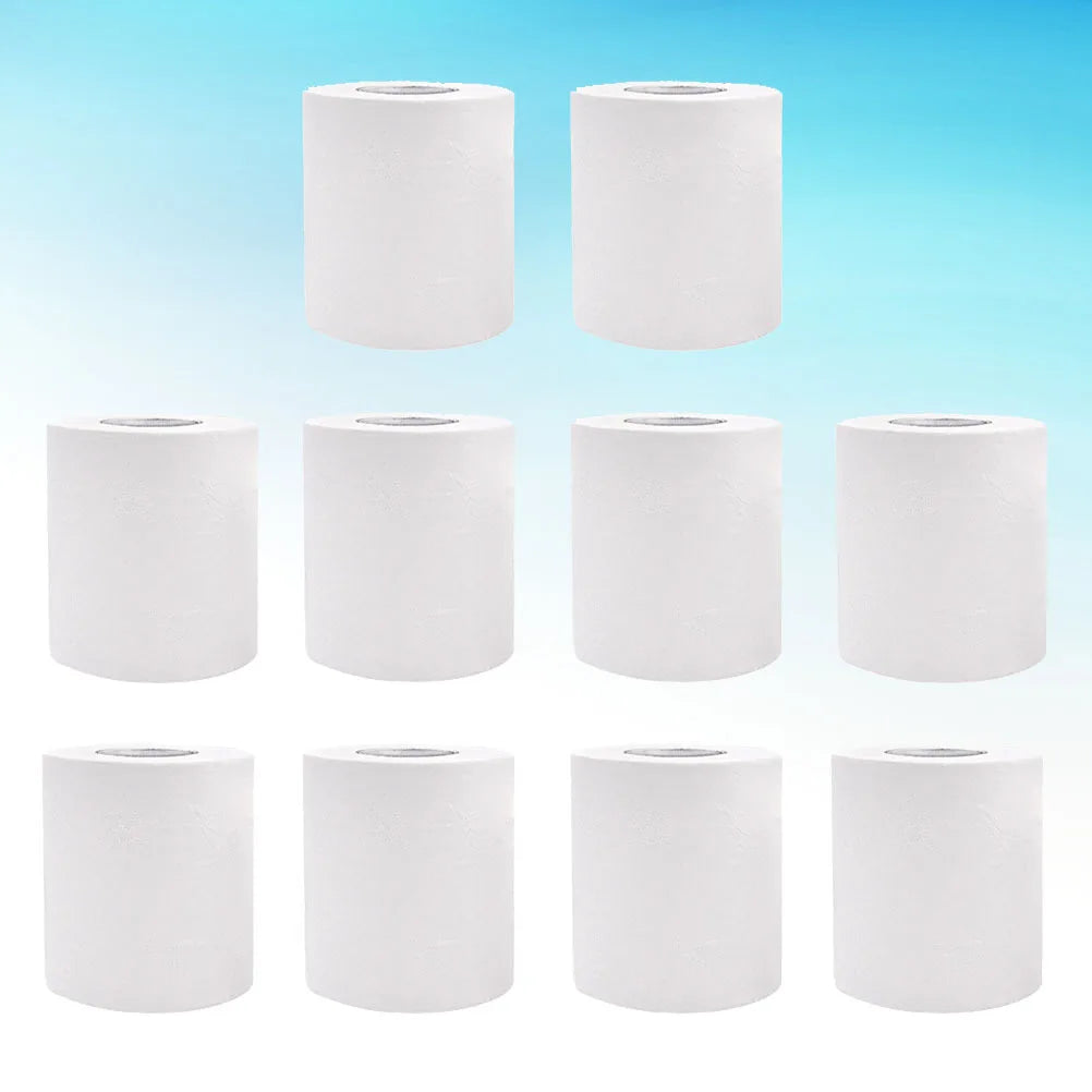 10pcs 100G Small Toilet Roll 4-Ply Wood Pulp Toilet Paper Thicker Softer Eco-Friendly Recycled For Home Hotel Use