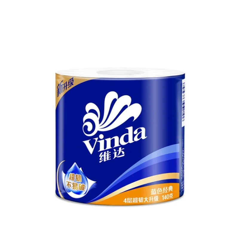 10-30 Rolls Of Vinda Paper, 4 Layers, 140g Per Roll, Blue Household Toilet Paper, Toilet Roll Paper, Stock Selection