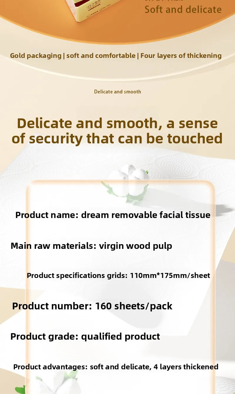 10-40 Small Packs Of Wood Pulp Paper, 4 Layers Thick, 160 Sheets/pack, 40 Packs/pack, Napkins, Tissue Paper, Toilet Paper