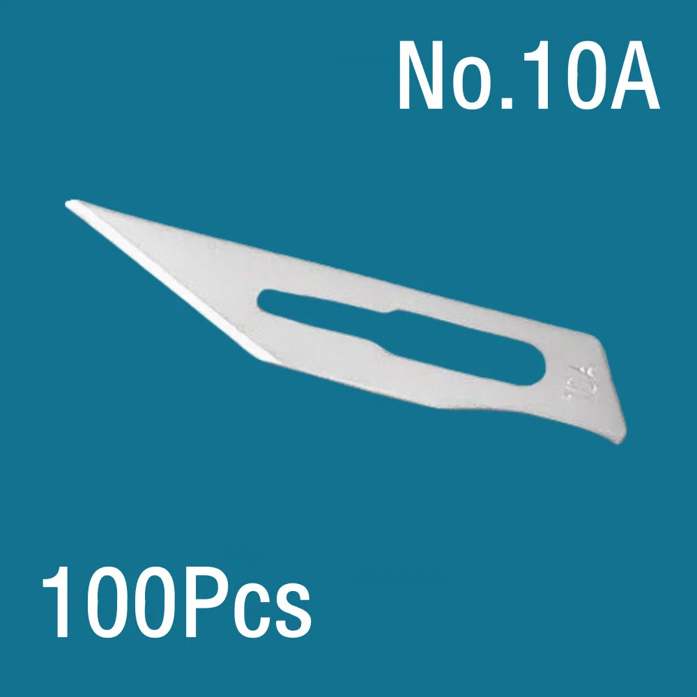 100Pcs Surgical Scalpel Blades Set - Sterilized Medical Grade Blades with Handle for Precision Cutting