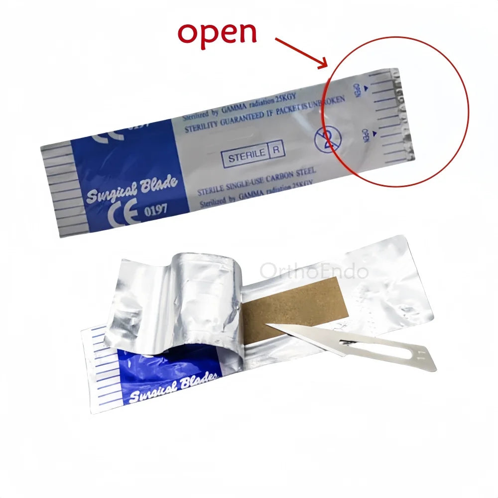100Pcs Surgical Scalpel Blades Set - Sterilized Medical Grade Blades with Handle for Precision Cutting
