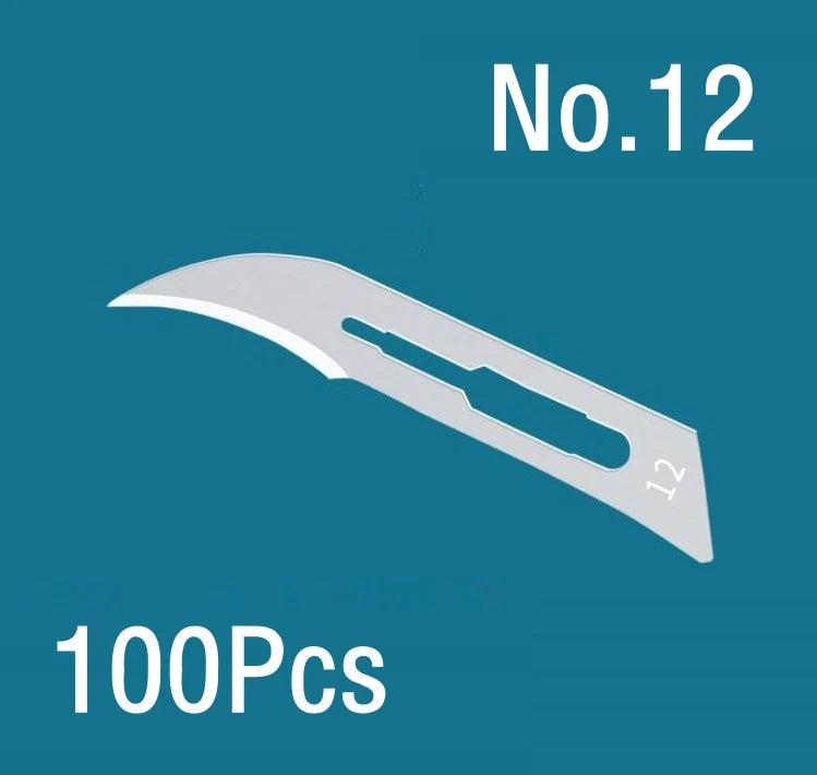 100Pcs Surgical Scalpel Blades Set - Sterilized Medical Grade Blades with Handle for Precision Cutting