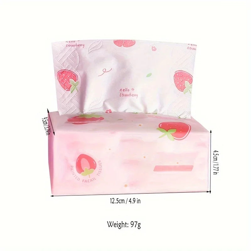 1 Pack/5 Packs  of Strawberry Printed 4-layer Soft Paper, Household Paper, Toilet Paper, Napkins, Kitchen Paper