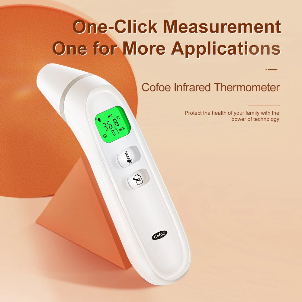 Cofoe Digital Infrared Thermometer - Non-Contact Forehead & Ear Thermometer for Adults & Infants