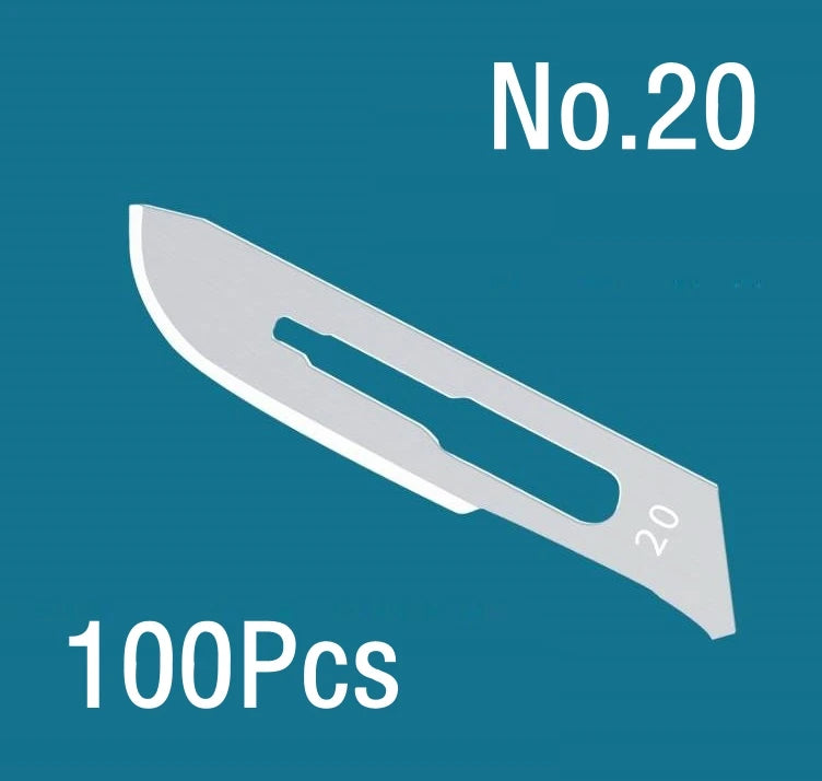 100Pcs Surgical Scalpel Blades Set - Sterilized Medical Grade Blades with Handle for Precision Cutting