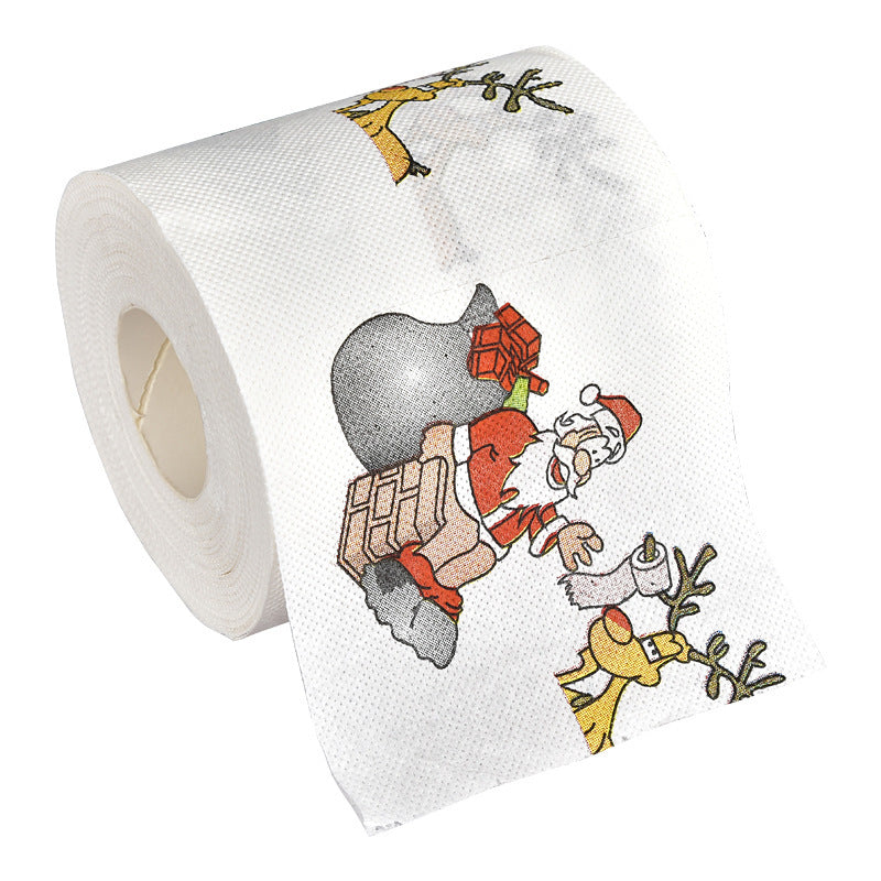 Wood Pulp Eco - Friendly Christmas Toilet Roll Paper Home Santa Claus Bath Toilet Roll Paper Christmas 240 Leaves (Inventory: 205,000 stocks)