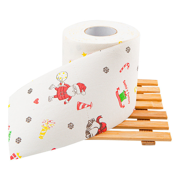 Wood Pulp Eco - Friendly Christmas Toilet Roll Paper Home Santa Claus Bath Toilet Roll Paper Christmas 240 Leaves (Inventory: 205,000 stocks)