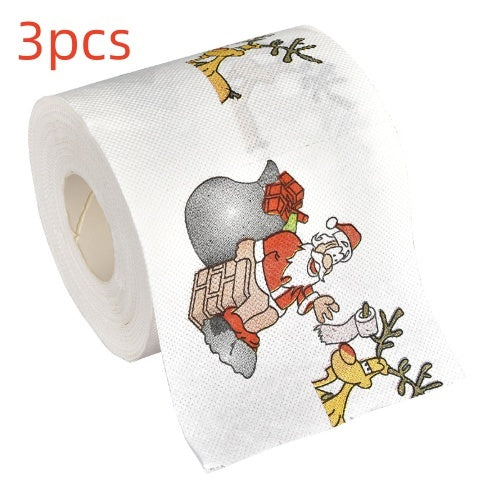 Wood Pulp Eco - Friendly Christmas Toilet Roll Paper Home Santa Claus Bath Toilet Roll Paper Christmas 240 Leaves (Inventory: 205,000 stocks)