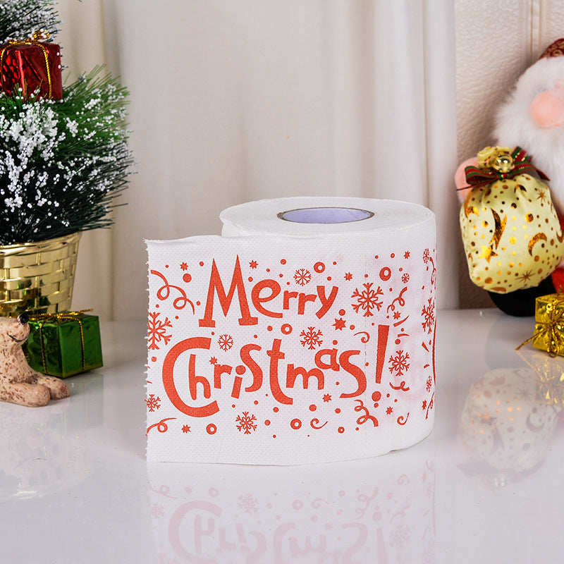 Wood Pulp Eco - Friendly Christmas Toilet Roll Paper Home Santa Claus Bath Toilet Roll Paper Christmas 240 Leaves (Inventory: 205,000 stocks)
